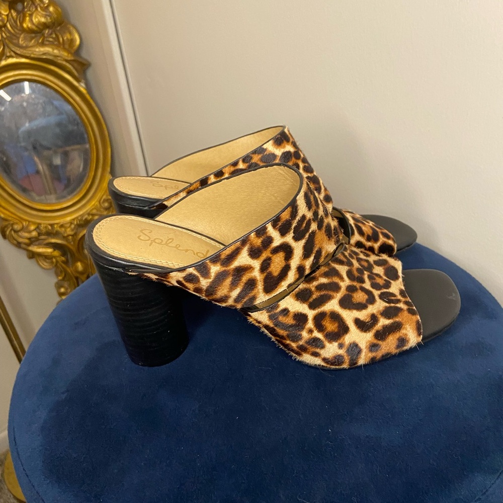 Splendid pony hair chunky heels
